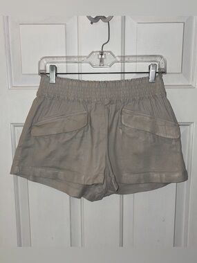 Maeve Anthropologie Beige Linen Pocket Shorts